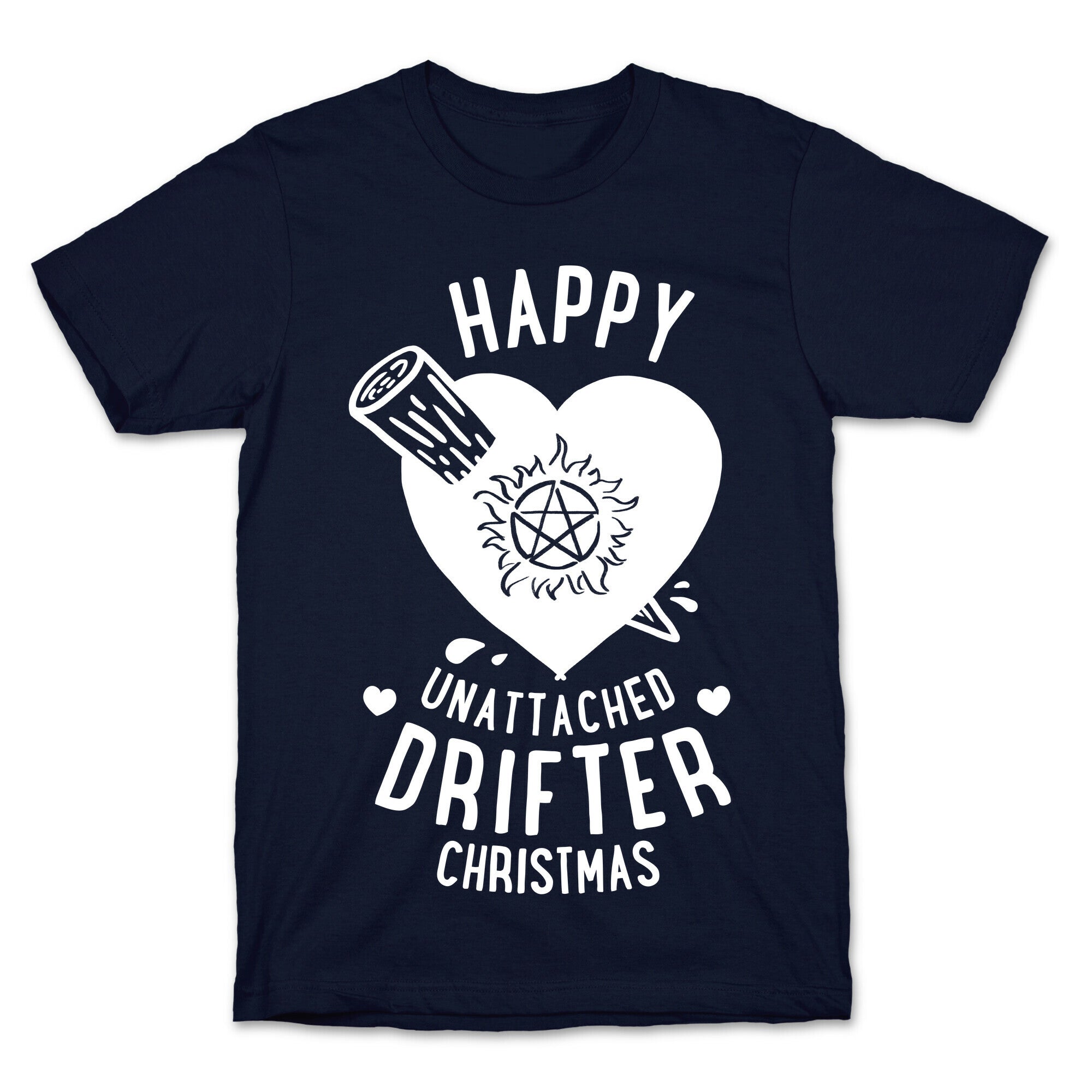 Happy Unattached Drifter Christmas T-Shirt